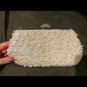 White pearl clutch
